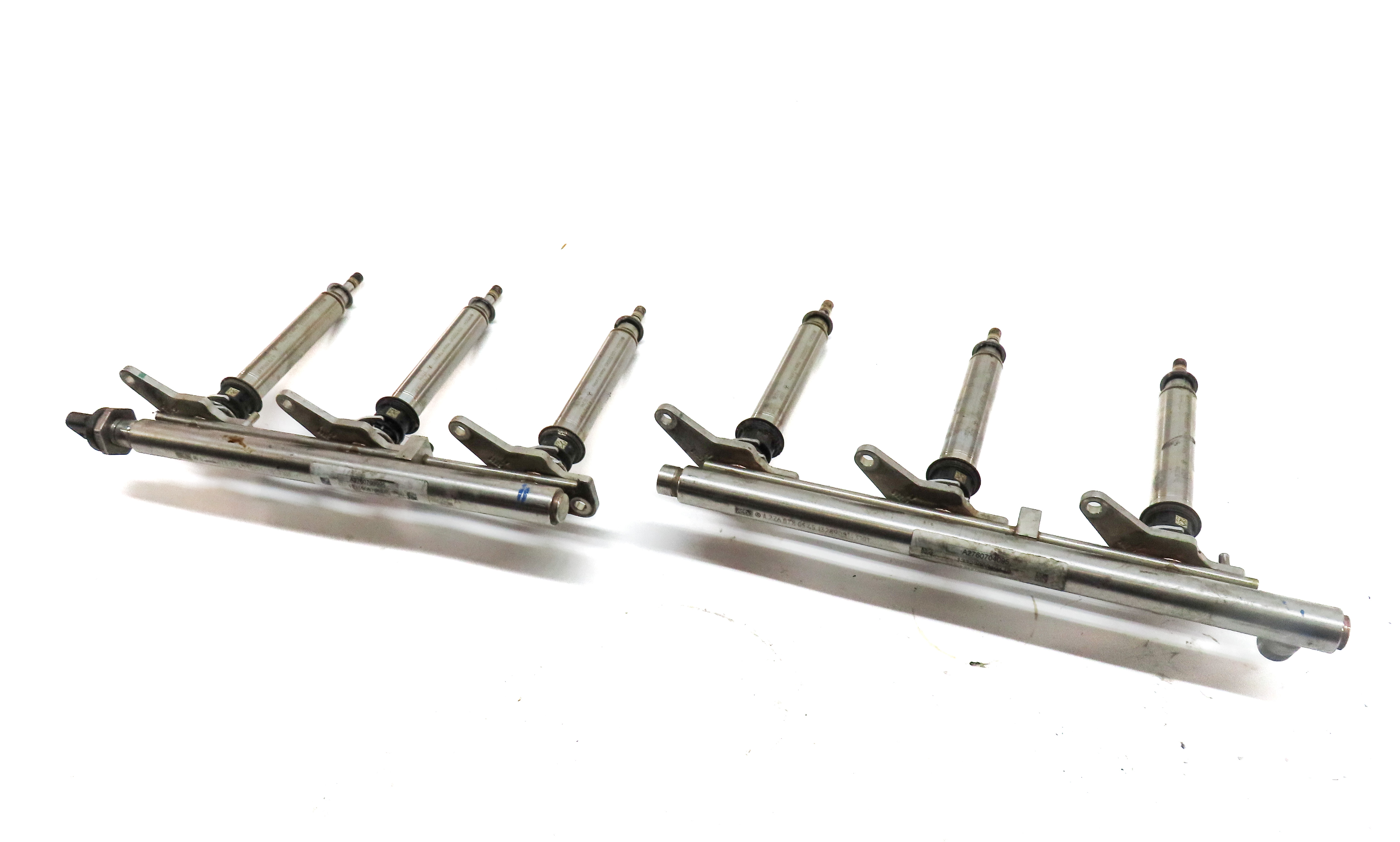 2014 MERCEDES E350 COUPE (C207) 3.5L M276 ENGINE FUEL INJECTOR SET w/ RAILS — exact item pictured